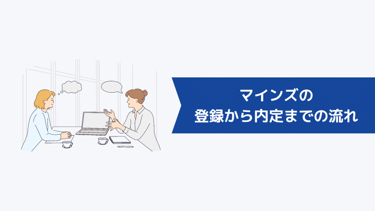 マインズの登録から内定までの流れ