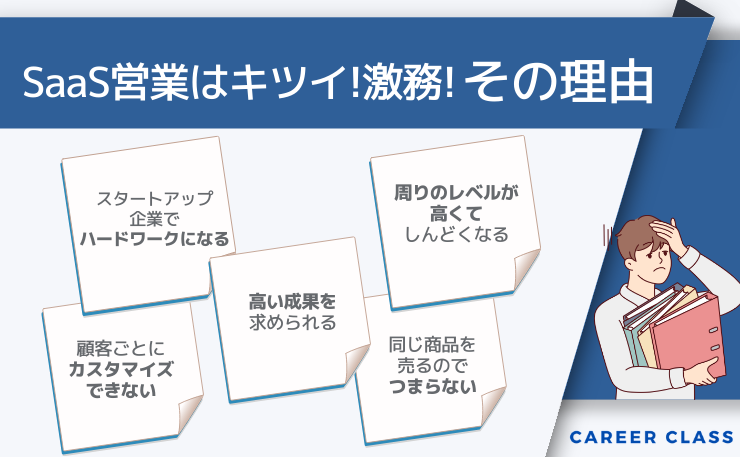 SaaS営業への転職[はきつい！激務だからやめておいたほうがいいと言われる理由のイメージ画像